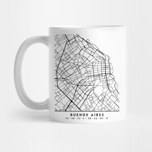 BUENOS AIRES ARGENTINA BLACK CITY STREET MAP ART Mug